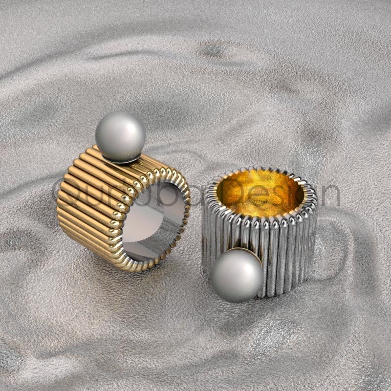 ANILLO ANCHO PARA PERLA, PARA ORO Y PLATA